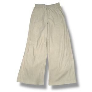 Halara Corduroy Pants Women’s Small Cream Beige Wide Leg Pull-On Lounge NWT New